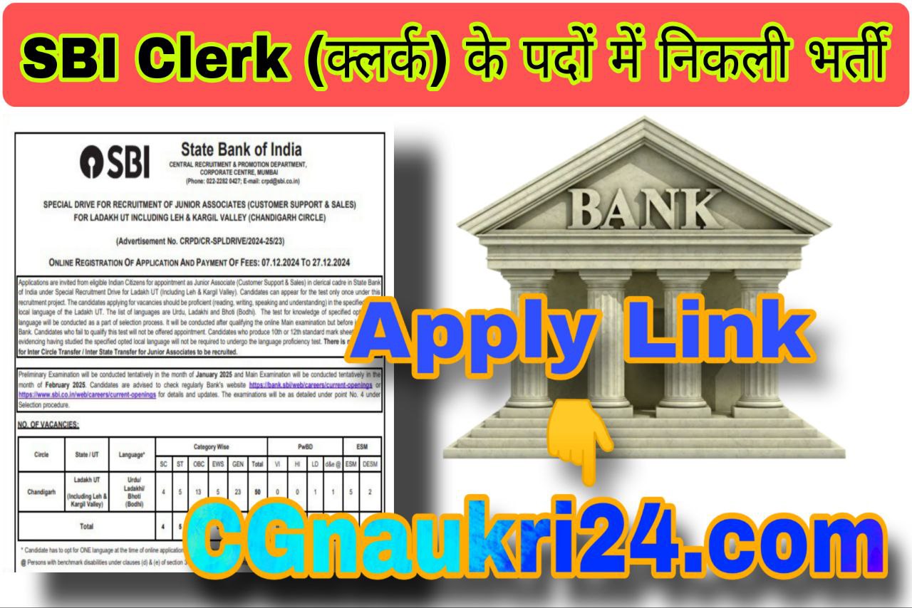 SBI Clerk Recruitment 2024