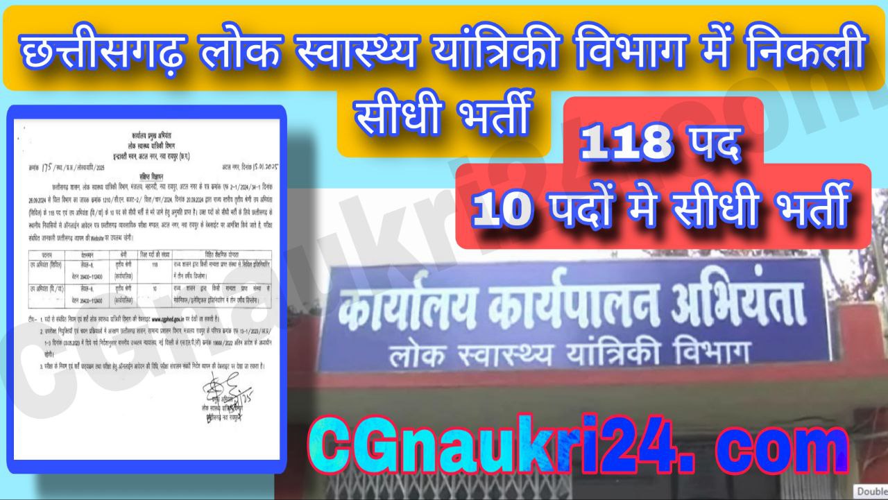 CG PHED Sub Health Recruitment 2025